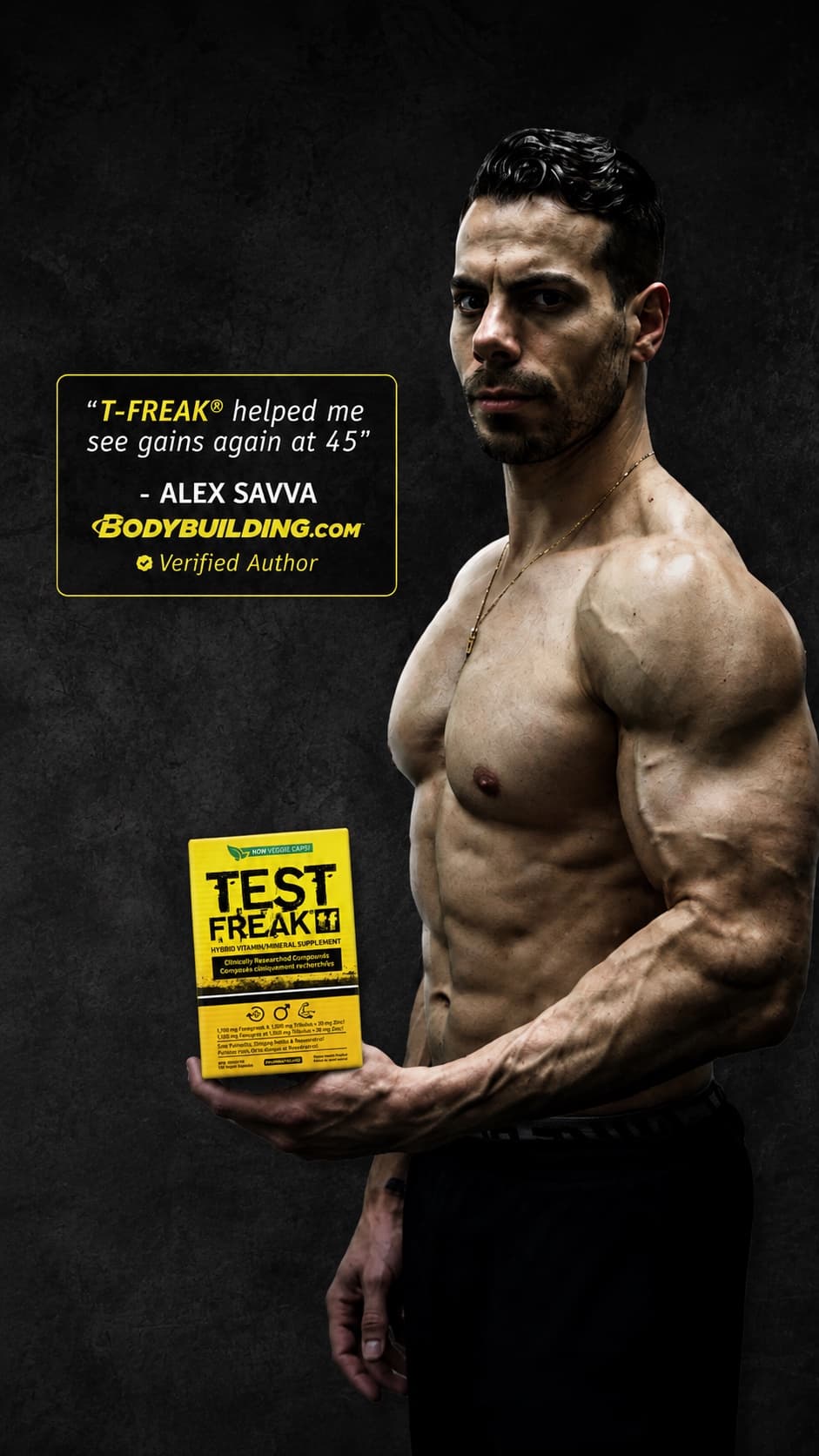 Alex Savva holding Test Freak 1.0