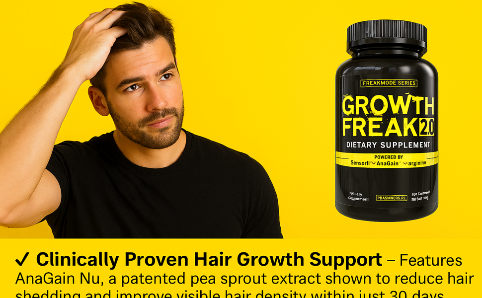 PharmaFreak Growth Freak 2.0 men’s hair growth and testosterone supplement